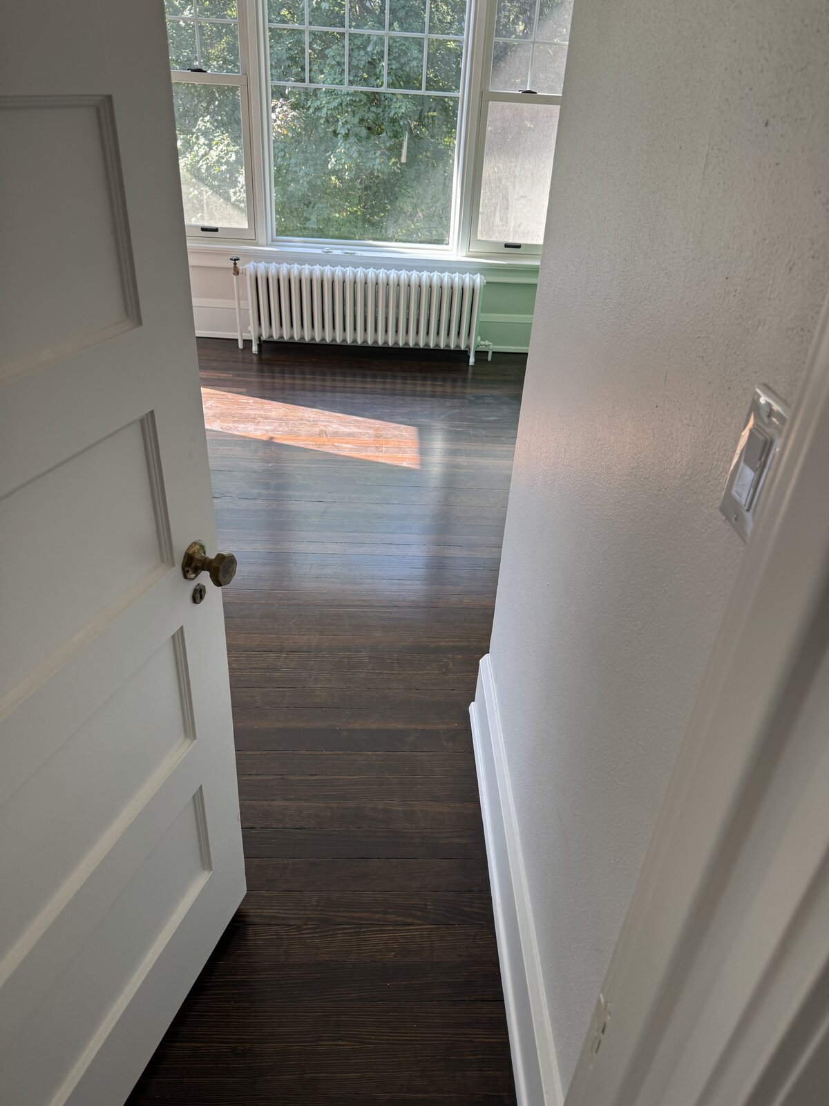 Finished hardwood flooring
